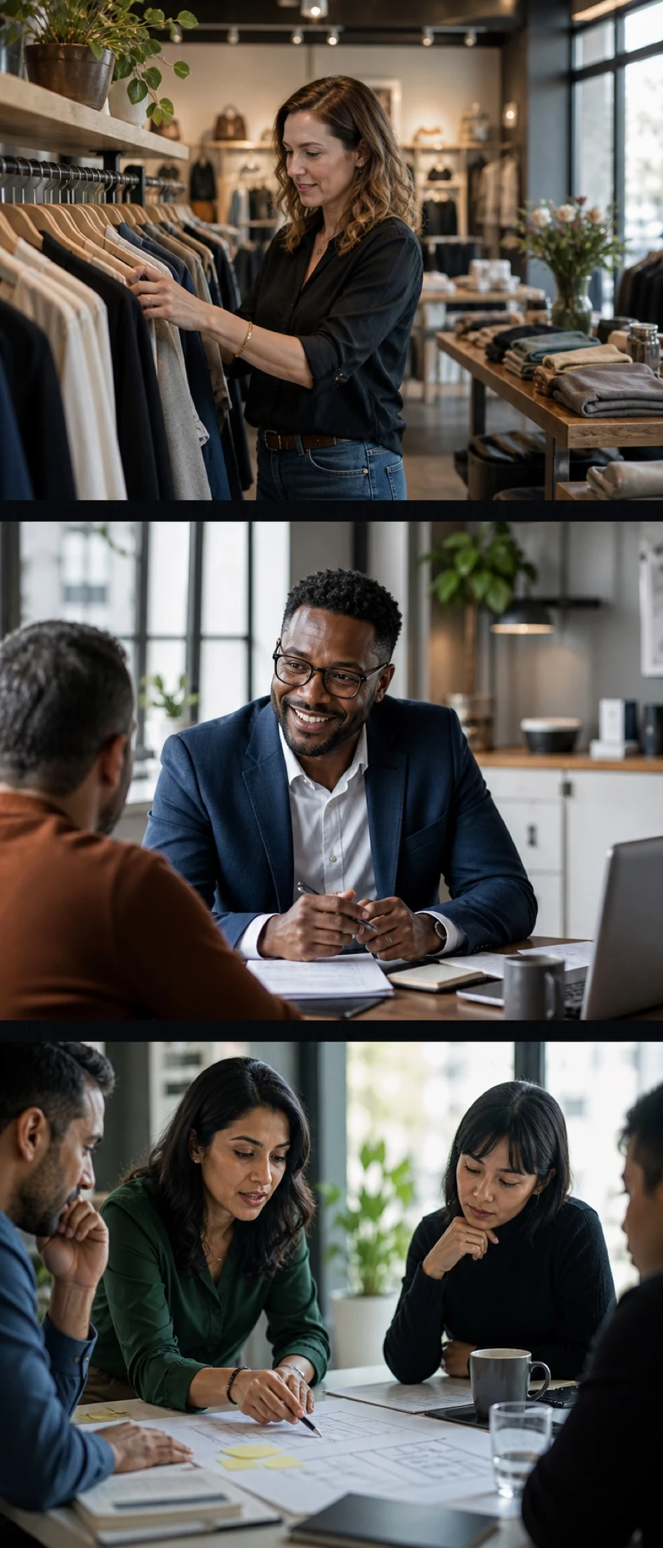A group of local business owners and professional teams at work